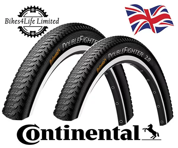 1 x Continental Double Fighter III Mountain Bike Rigid Tyre in Black 26 x 1.9