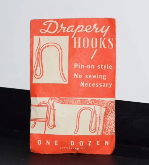 2 packages Vintage Metal Drapery Hooks One Dozen in unopened package 1950's