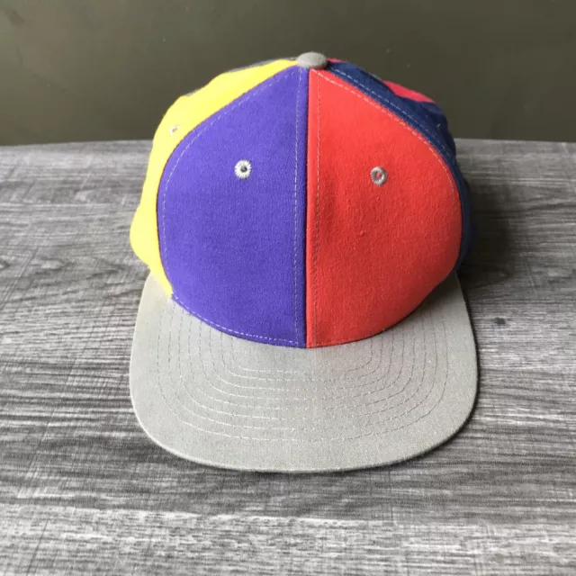 Vintage Mohr 6 Panel Hat Cap Multi Color Block One Size Snapback Retro 80s 90s