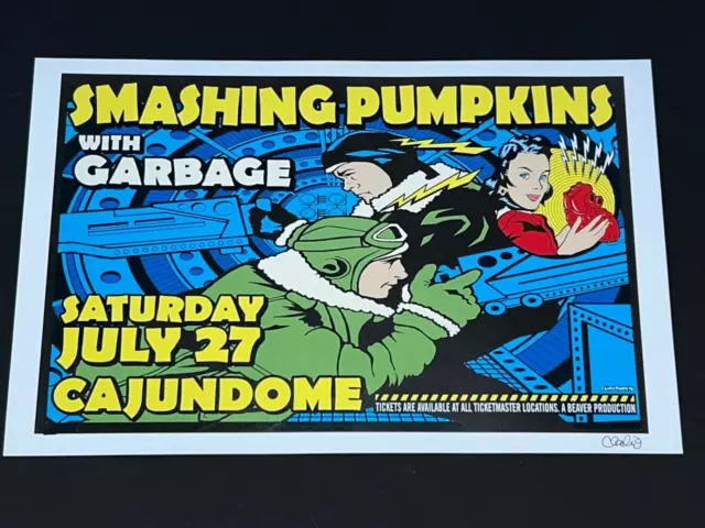 Smashing Pumpkins Garbage July 1996 Lafayette Louisiana Vintage Concert Poster