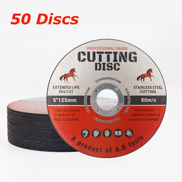 50 x 125mm x 1mm Cutting Disc Wheel Thin Angle Grinder Cut Off Metal Steel Flap