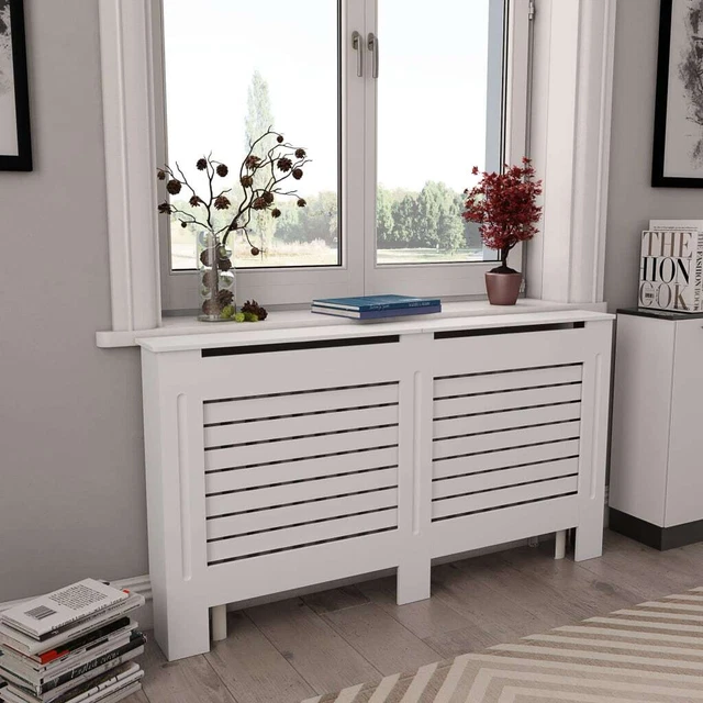 Vidaxl Coperture per Radiatori 2 pz Bianche 152x19x81,5 cm in MDF