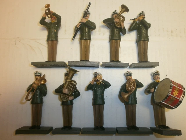 9 Lineol Miniforma Kunststoff Figuren zu 7.5cm Polizei Bundespolizei Musiker