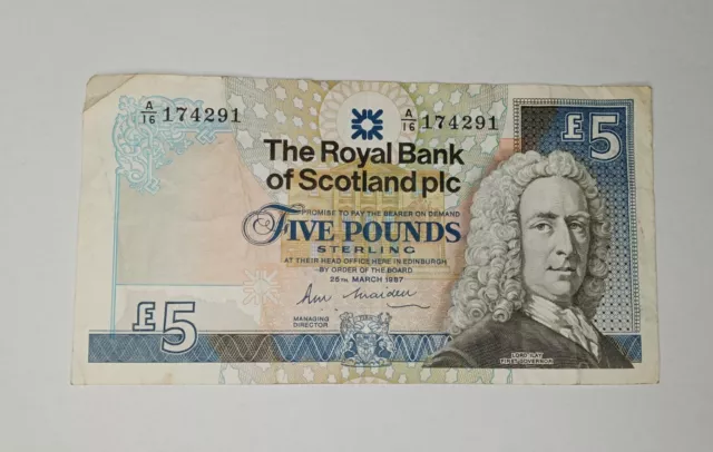 SCOTLAND  £5 Pounds  2010  The Royal Bank of Scotland​  -  Five