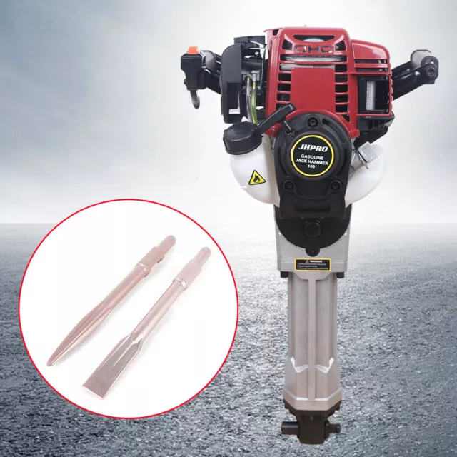 37.7CC Gasoline Demolition Jack Hammer Concrete Floor Breaker Punch W/ Chisels