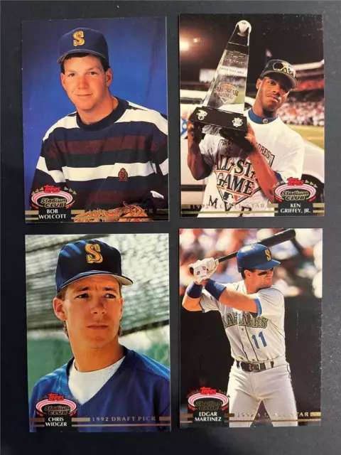 1993 1992 Topps Stadium Club Murphy Seattle Mariners Team Set 4 Cards