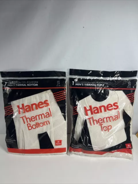 VINTAGE 1993 SEALED Hanes Thermal Top 2XL 46-48 Underwear Top And ...