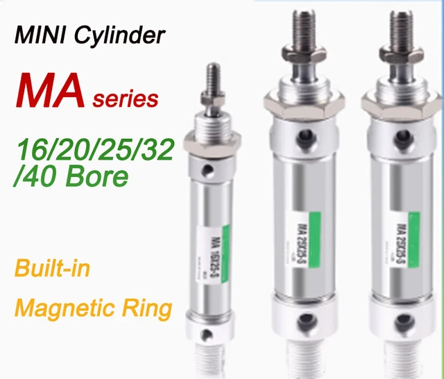STAINLESS STEEL MAGNETE Ring25-500MM Stroke Double Acting Pneumatic Air ...
