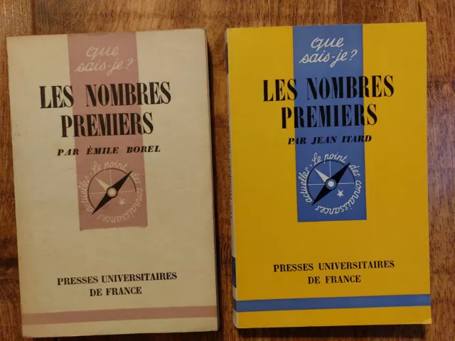 Lot de 3 QSJ sur la théorie des nombres et les nombres premiers Itard Borel