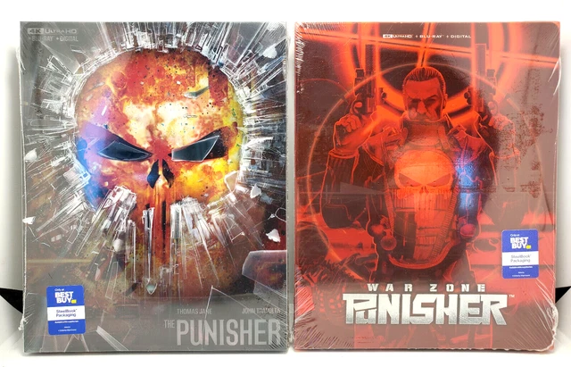 The Punisher 4K/Punisher: War Zone 4K STEELBOOKS 4K+Blu-ray+Digital+Slip Cover