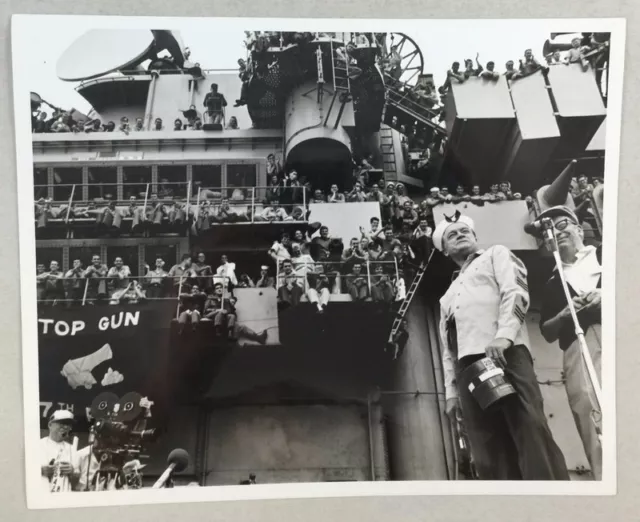 Vintage Bob Hope 8 x 10 Photograph Joking On Stage Navy Ship