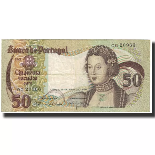 [#625148] Banknote, Portugal, 50 Escudos, 1968, 1968-05-28, KM:174a, AU