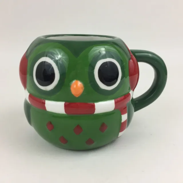Christmas Holiday Owl w/ Scarf & Earmuffs ceramic Coffee Mug cute baby owlette