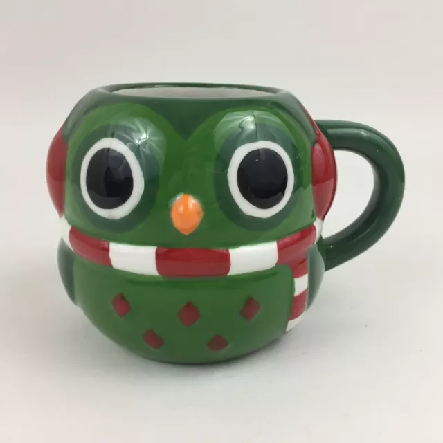 Christmas Holiday Owl w/ Scarf & Earmuffs ceramic Coffee Mug cute baby owlette