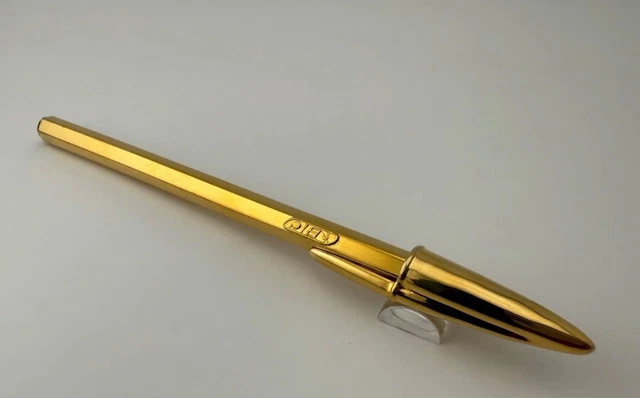 Stylo BIC En Argent Sterling 925 Et Vermeil - Modèle Anniversaire - Occasion Sans Encre