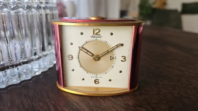 Réveil De Voyage Jaeger Le Coultre Vintage Noir - À Réparer (pivot Fourchette Cassé)