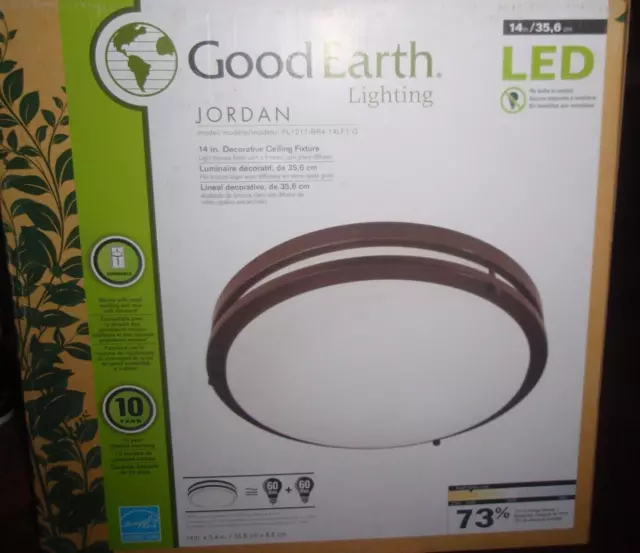 Good Earth Lighting Jordan 14-inch LED Flush Mount - Bronze, Dimmable, 1700