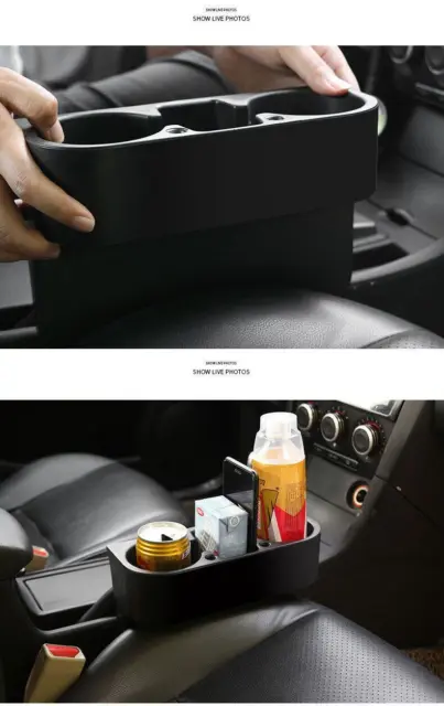 Car  Dual Cup Holder Seat Seam Wedge Drink Bottle Phone Keys Storage Organizer