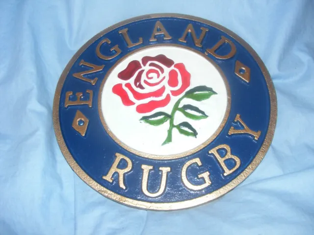 England Rugby Sign Cast Iron Advertising Garage Man Cave Wall Sign Red Rose
