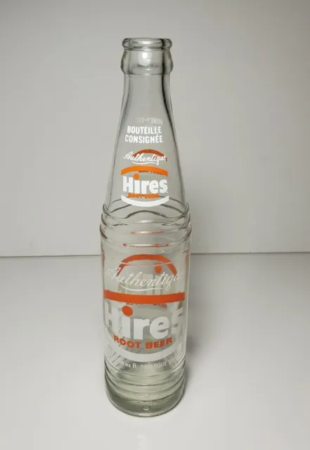 Hires Root Beer Soda Bottle 10oz Canadian Vintage