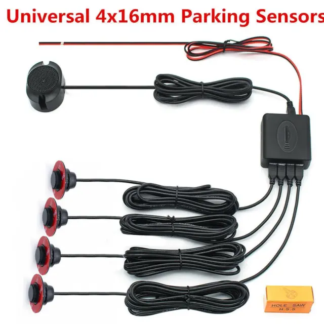 Parking 4 Sensors Car Reverse Back Up Rear Buzzer Radar System Kit Sound Alarm