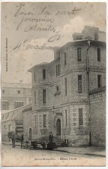 SAINTE MENEHOULD - Marne - CPA 51 - attelage devant la maison d 'arret