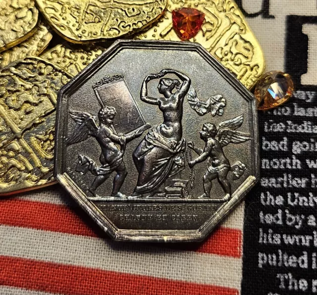 1702-1830 Era "Mirroring Destinys Beauty Divine Fugio Goddess" SILVER Coin RARE