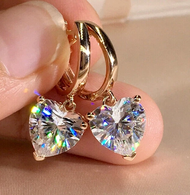 Boucles d'Oreilles Femme Plaqué Or Coeurs 20 Oxydes de Zirconium 76400020