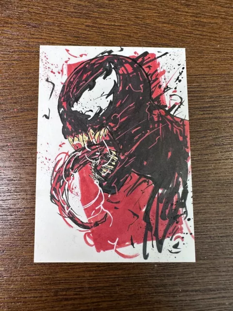 Original Artist Sketch Card "Venomized Spidey" 1/1 Nick Alan Foley Signed
