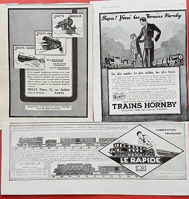 JOUETS TRAIN  - LOT de 3 PUBLICITE - AD 1920's -  Réf : 372