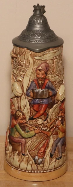 Musical Gnomes by Diesinger 1.25 Liter German beer stein antique # 782
