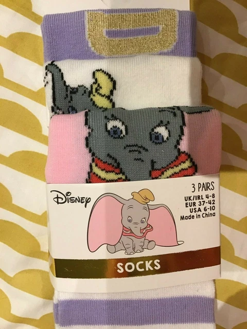 CHAUSSETTES PRIMARK femme / 3 paires / femme / cadeau fille taille 4-8 xmas / dumbo.