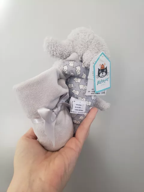 JELLYCAT. BEDTIME ELEPHANT Soother. Comforter. Comfort Blanket