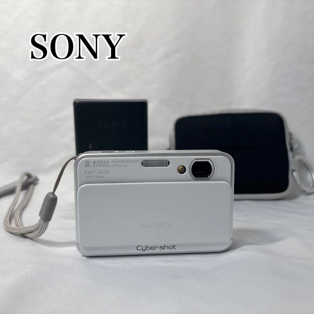 SONY CYBER-SHOT T2 Digital Camera White DSC-T2 Used with