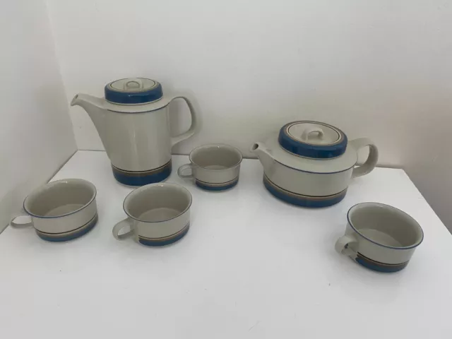 Arabia Finland Uhtua Cafetiere Theire Et 4 Tasses Ceramic Vintage 1980