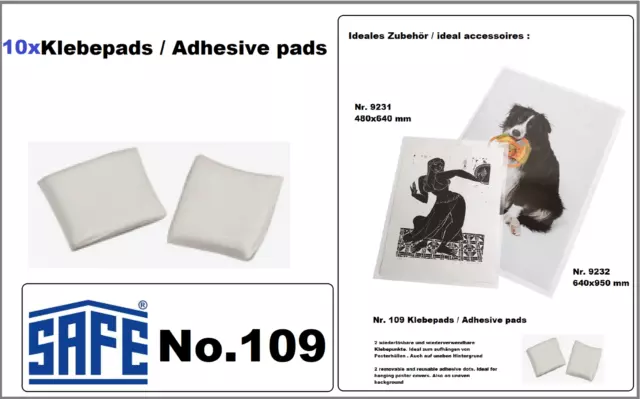 Adhesive Pads Points Safe 109 10x Pack for large Cases A1 A2 A3 Poster-Hüllen