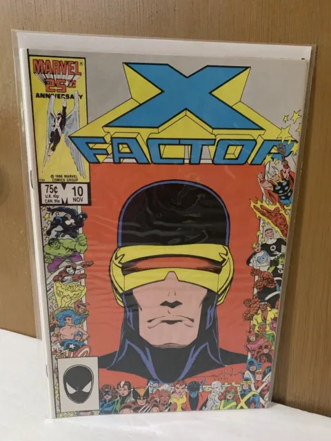 X-Factor 10 🔑2nd App APOCALYPSE🔥Marvel 25th Anny Cover🔥1986 Comics🔥VF+