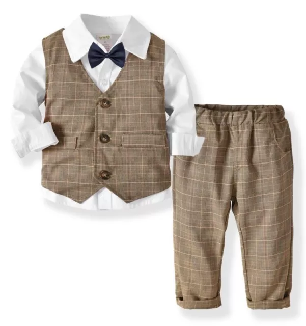 Baby/ Boy/ 4 PIECE Waistcoat Suit Kids Suit Smart Outfit set