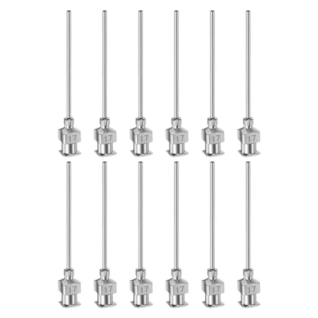 12pcs 17G Stainless Steel Dispensing Needles, 1 1/2" Glue Needle Tube Blunt Tip
