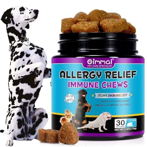 Itchy Dog Skin Relief All Itch and Immunity Treats for Dogs Allergy 30 Treat*