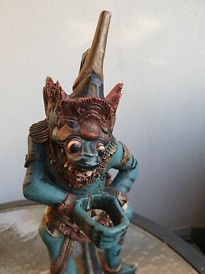 Balinese Indonesian deity antique demon wooden figurine hand carved painted