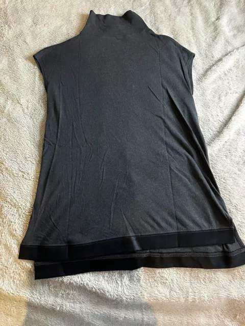 Helmut Lang Gray/Black Sleeveless Turtleneck Tank Size Medium