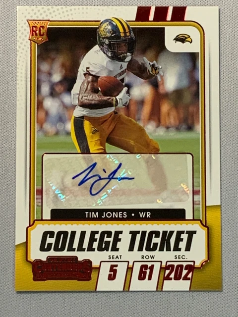 2021 TIM JONES AUTO CONTENDERS DRAFT COLLEGE TICKET RED FOIL RC Rookie