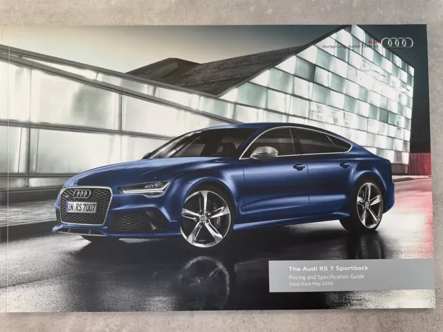 Audi RS7 Sportback UK Market Car Sales, Pricing and Specification Brochure 2015