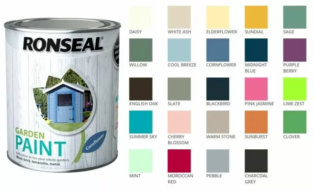 RONSEAL GARDEN PAINT Wood, Metal, Brick, Stone & Terracotta - Shed & Fence 750ML