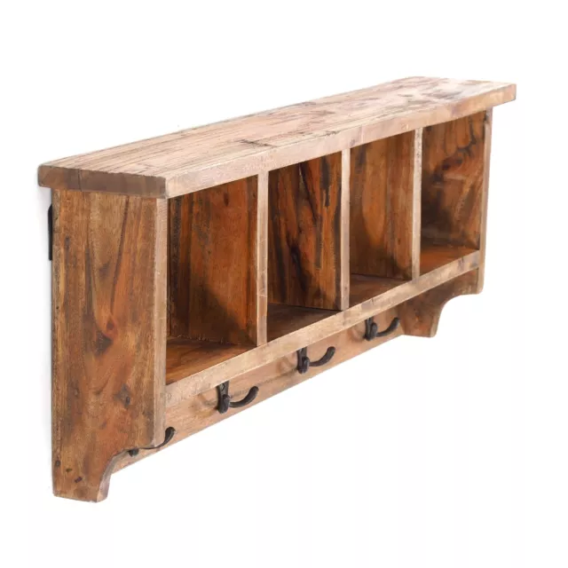 WANDGARDEROBE MIT REGAL "VINTAGE II" | 70x27x11 cm | Kleiderhaken, Wandregal