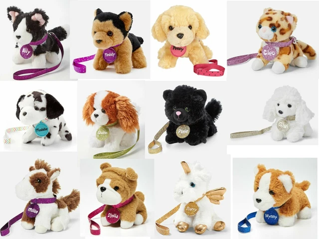 NWT JUSTICE PET Shop Plush Stuffed Animals w Collar Clip On