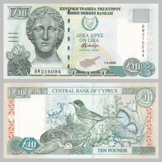 Zypern / Cyprus 10 Pounds 2005 p62e unz.