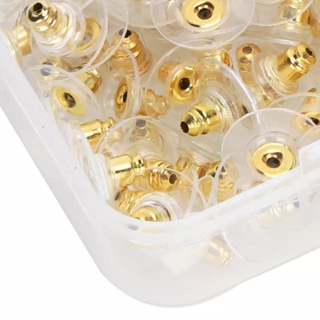 100Pcs Earring Backs Pierced Backing Stopper Boxed DIY Jewelry Accessory