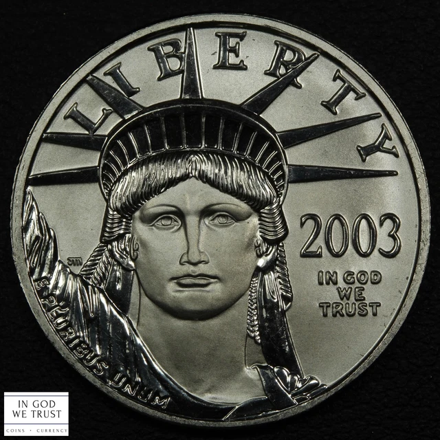 2003 $50 Fifty Dollar Statue of Liberty American 1/2 Oz Platinum Eagle